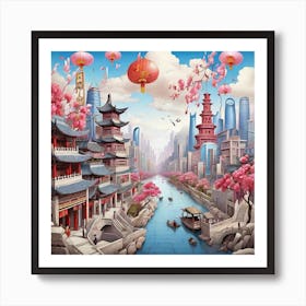 Chinese City 5 Art Print