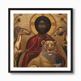 Daniel in the lions den Art Print