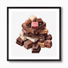 Stacked Chocolates Art Print