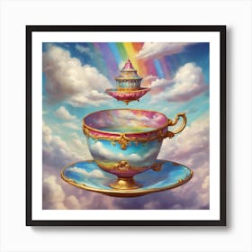 829631 Humongous Teacup And Saucer Floating In The Sky, S Xl 1024 V1 0 Art Print