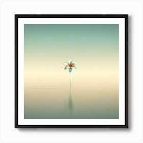 Single Flower In The Water Art Print