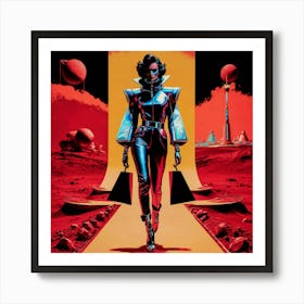 Woman Walking On The Red Planet Art Print