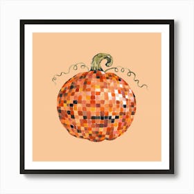 Disco Ball Pumpkin Art Print