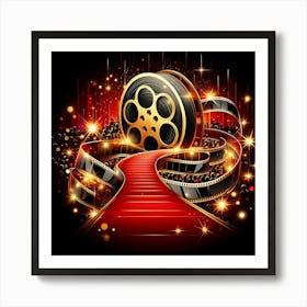 Red Carpet With Film Reel 1 Art Print