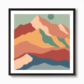 Abstract Mountain Landscape Art Print