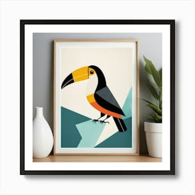 Mid Century Geometric Toucan Nursery Art Print 0 Art Print