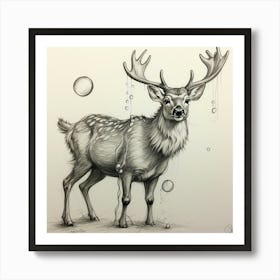 Deer With Bubbles 2 Art Print