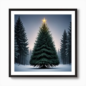 Christmas Tree In The Forest 67 Art Print