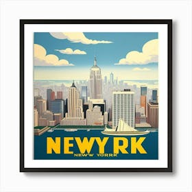 New York 2 Vintage Travel Post Art Print