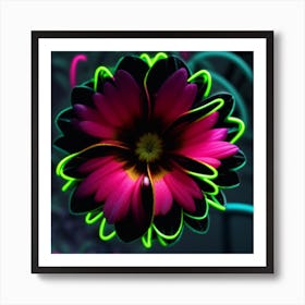 Neon Flower Art Print