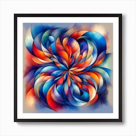 Watercolor Abstract Flower Wall Art Art Print