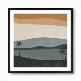 Palm Trees On The Beach 1 Art Print