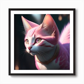 Pink Cat 7 Art Print