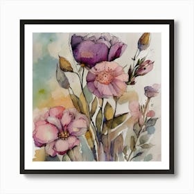 Watercolor Flowers 19 Art Print