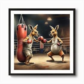 Kangaroo Boxing 10 Art Print