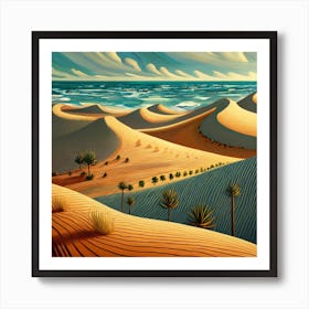 A Landscape Depiction Of Sand Dunes Art Print