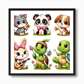 Cute Animals 2 Art Print