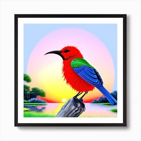Bird At Sunset 4 Art Print