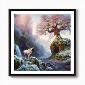 Deer In The Forest 45 Art Print