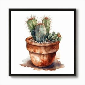 Watercolor Cactus 1 Art Print