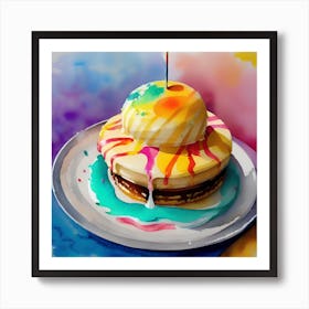 Watercolor Of A Cake Art Print