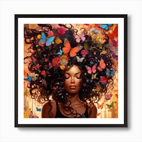 Maraclemente Abstract Black Woman Cartoonish With Colorful Hair 8fdf5c5f E83b 4fa0 Bc72 4c88e38fcb4e Art Print