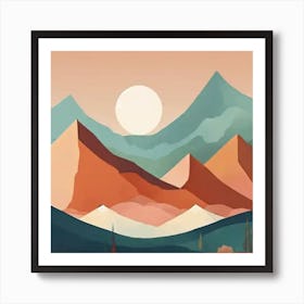 Landscape With Mountains Art Print