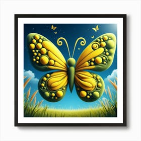 Yellow Butterfly Art 1 Art Print