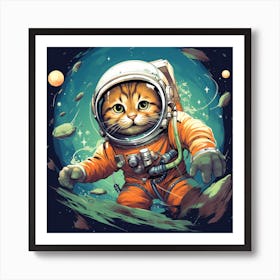 Cat Astronaut Art Print