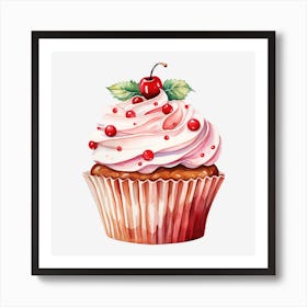 Cupcake With Cherry 6 Art Print