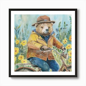 Bear On A Bike 4 Art Print