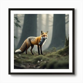 Red Fox In The Forest 29 Art Print