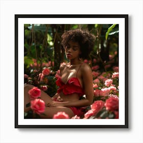 Beauty on a Bed of Roses Art Print