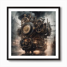 Steampunk Train Art Print