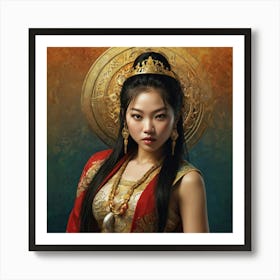 Korean Empress The Magic of Watercolor: A Deep Dive into Undine, the Stunningly Beautiful Asian Goddess Art Print