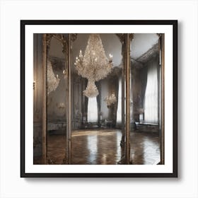 Three Mirrors In A Room Art Print