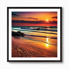 Sunset On The Beach 297 Art Print