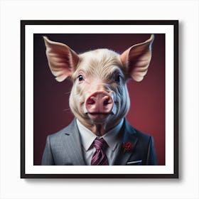 Pig In A Suit 5 Art Print
