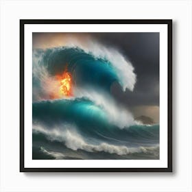 Lava On The Ocean Art Print