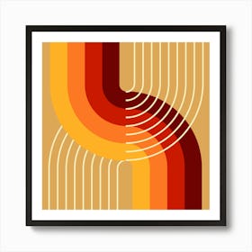 Midcentury Modern Geometric Rainbow Abstract Viii In Persian Vibes 02 Art Print