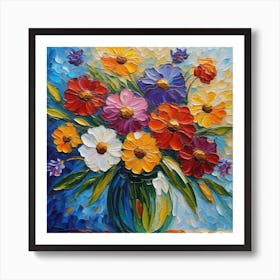 Flowers In A Vase painting Art Print