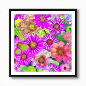 Pink Flowers 1 Art Print