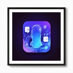 Blue And Purple App Icon Art Print