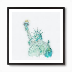 Statue Of Liberty Watercolor Painting Digital Art Art Print