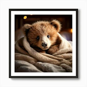 Firefly Cozy Little Bear Snuggled In Bed 66972 Art Print