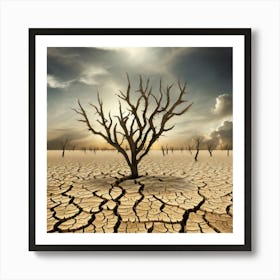 Dry Tree In The Desert Art Print