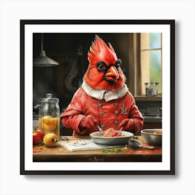 Cardinal Chef Art Print