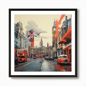 London Street art print Poster