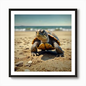 Turtle On The Beach 5 Art Print