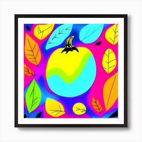 Pumpkin With Leaves Art Print